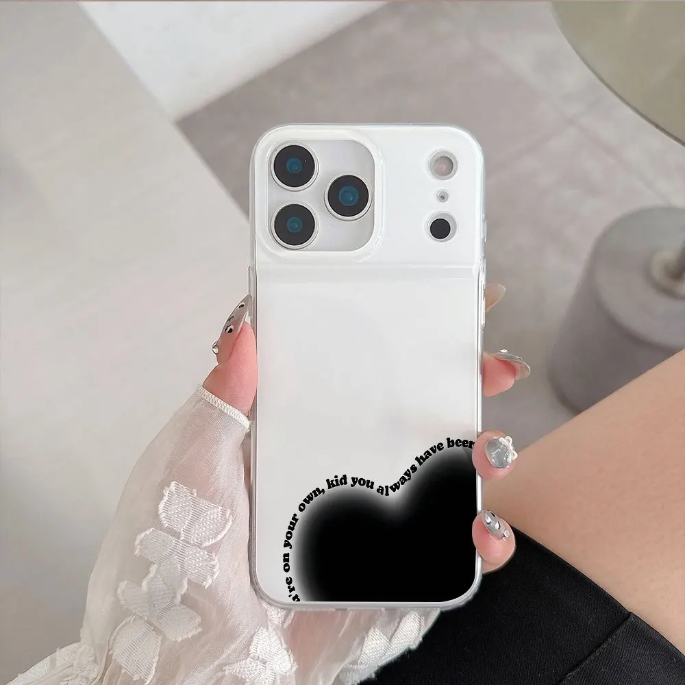 Aesthetic Black Blur Gradient Heart Phone Case For Samsung Galaxy A56 A57 S26 S24 S25 Ultra S23 Plus A55 A37 A17 A27 A36 Cover