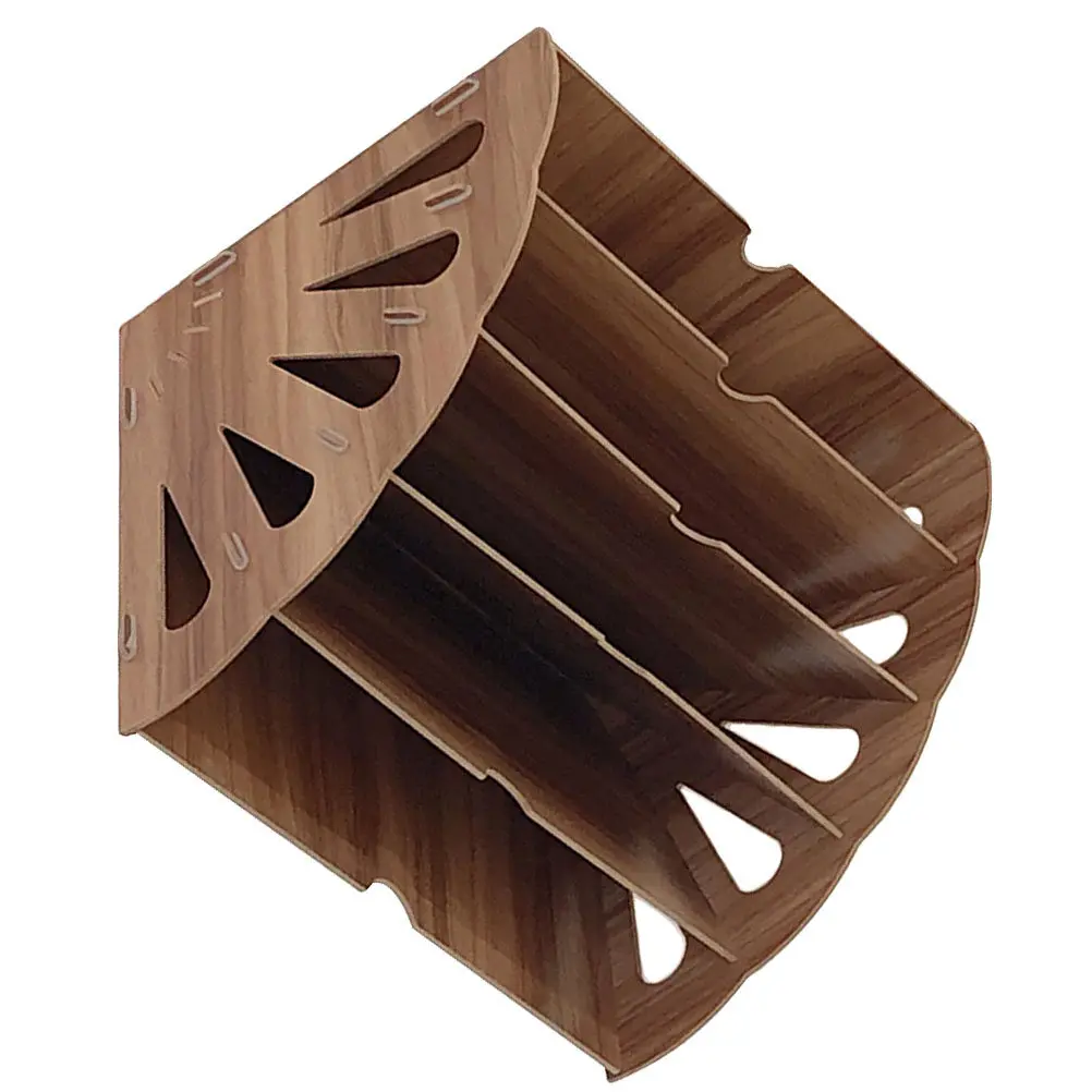 

1Pcs Wooden Desktop Bookshelf Fan-Shaped Multi-Layer Storage Shelf for Office Study File Book Organizer Book Rack