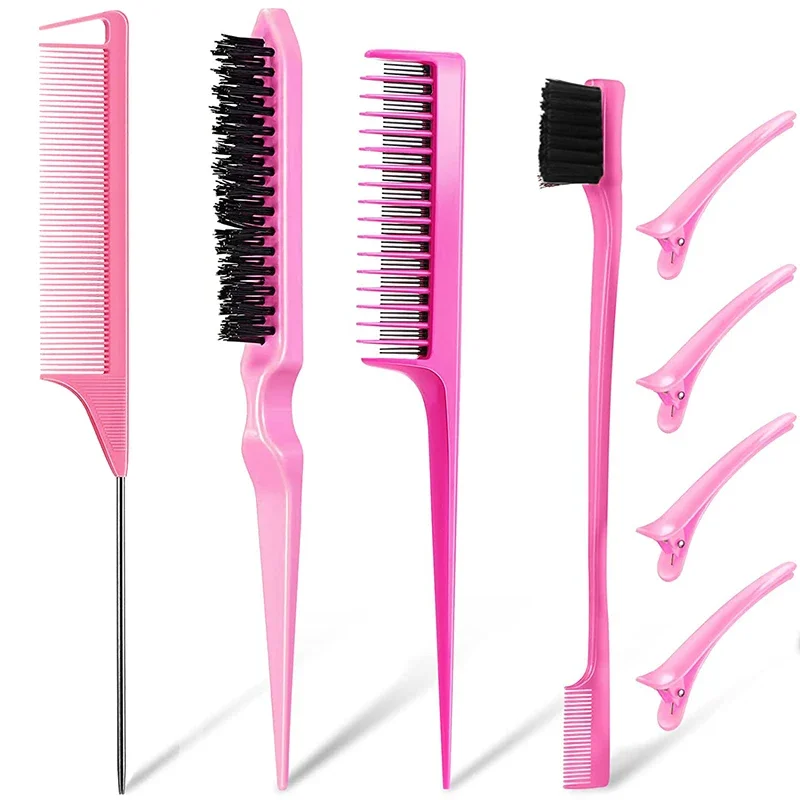 8 stücke Haarstyling-Kamm-Set necken Haar bürste dreifach necken Kamm Ratten schwanz kämme Rand bürste Haars chwanz werkzeuge Geflecht Werkzeugs ch laufe