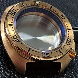 Watch Modify Parts Vinatge 45mm CUSN8 Bronze Turtle 6105 Diver Watch Case Sapphire Glass Suitable For NH35/36 Movement