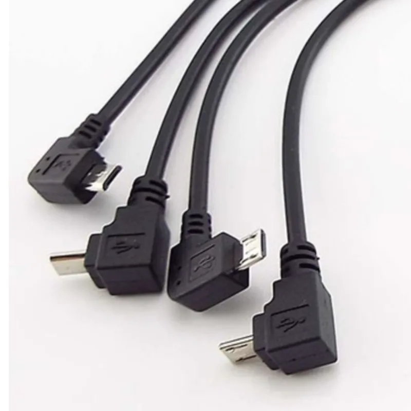 27cm Up/Down/Left/Right Angled 90 Degree Micro USB Male to Male Data Charge Connector Cable Adapter for Tablet Cell Phone C5