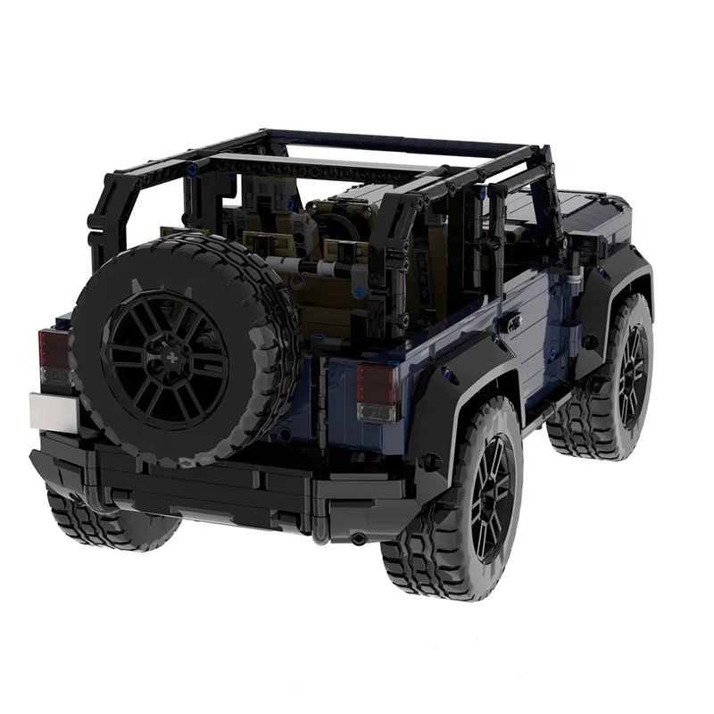 2063PCS MOC Building Blocks Nero Fuoristrada Jeep Tecnologia del Veicolo Mattoni Modello Giocattoli Per Bambini Educativi FAI DA TE Assemblaggio Festival Regalo
