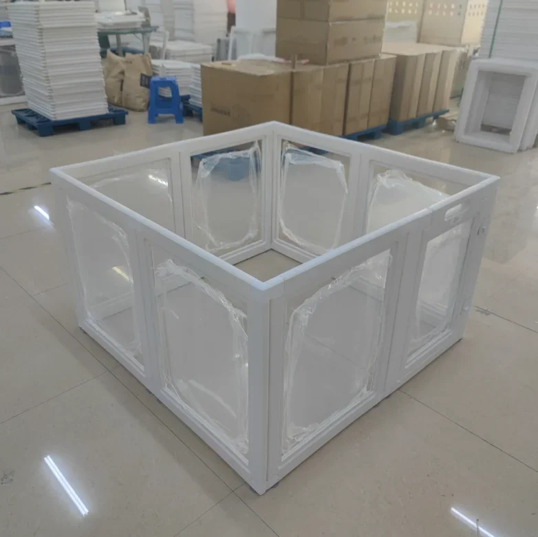 Hot Selling Transparent Acrylic Pet Fence round Solid Cat and Dog Cage Game and Live Dog Release Fence Made of Plastic