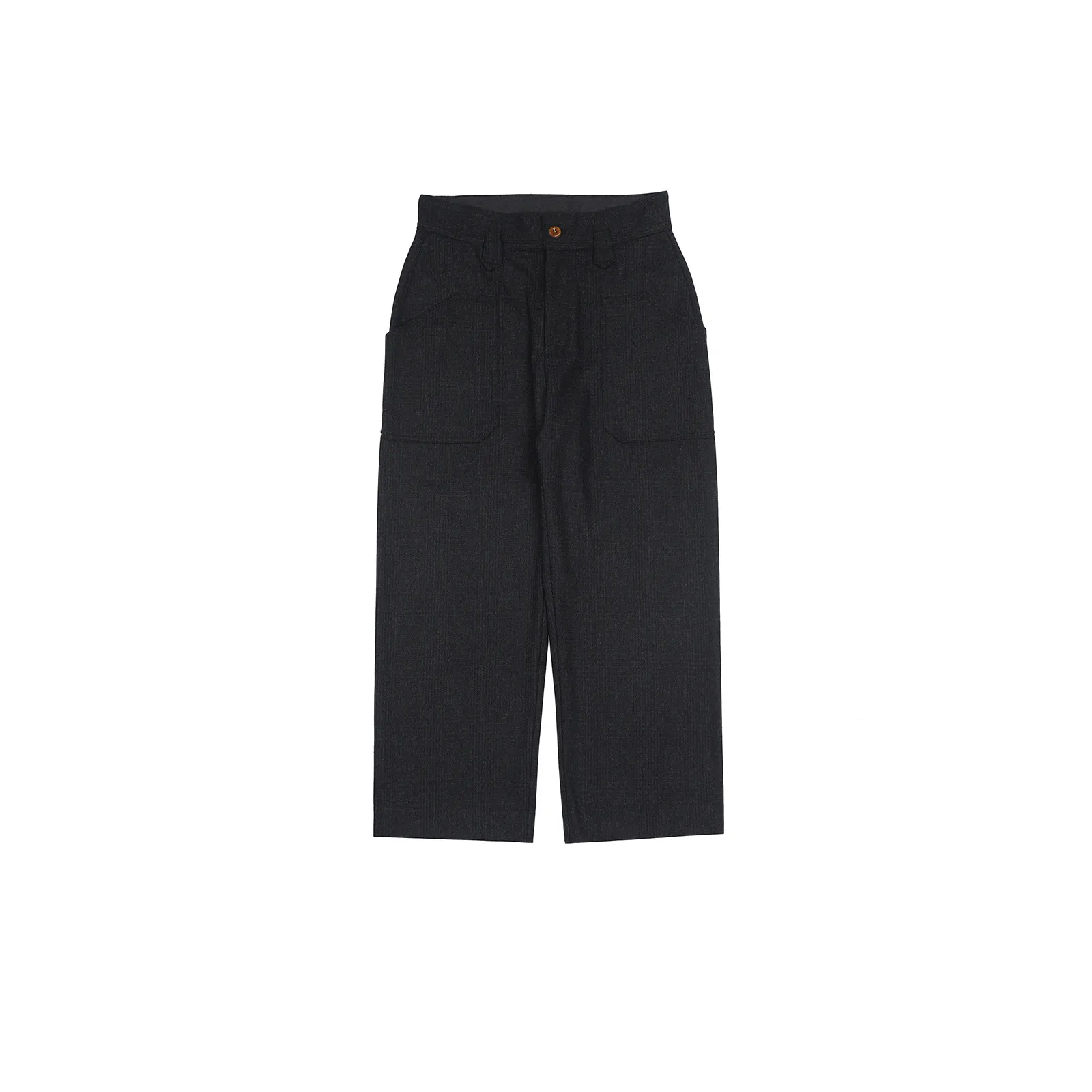 Secondorder SS26 Wool Work Trousers Wool Blend Straight Loose Fit Workwear Long Pants