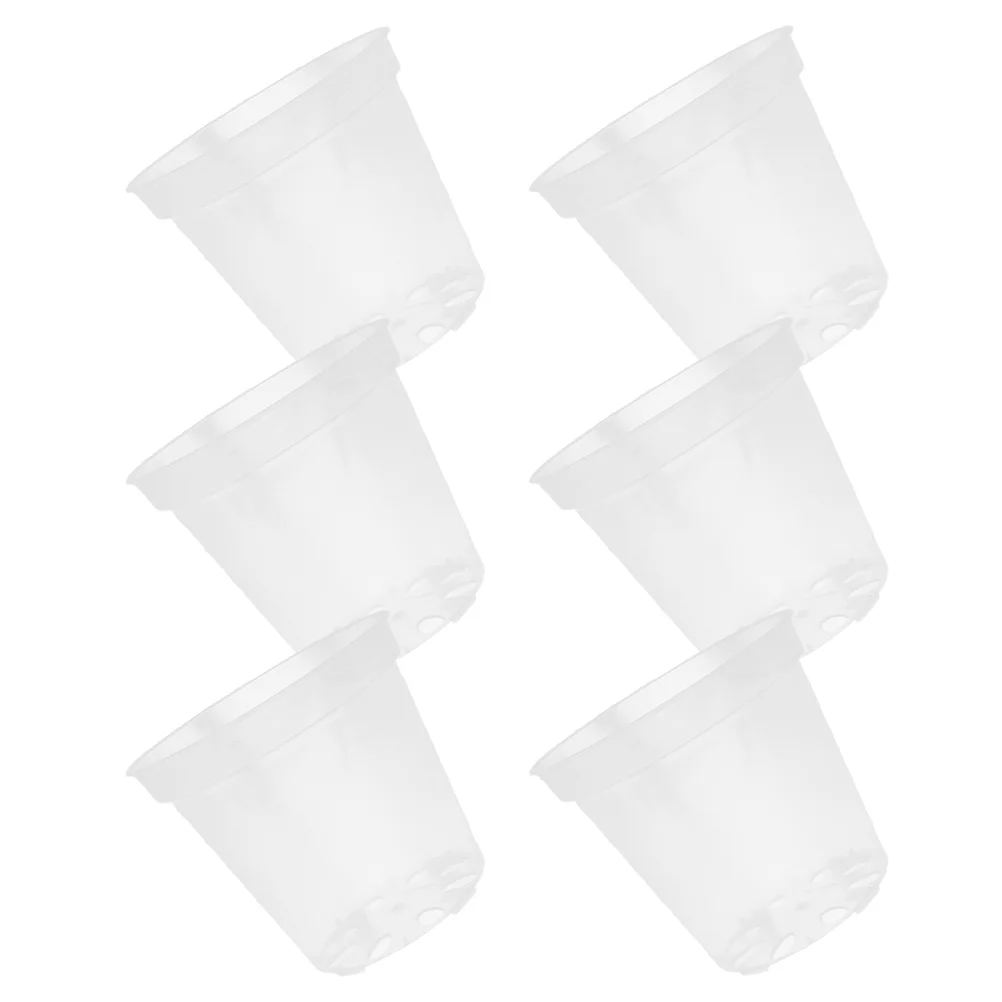 

6Pcs Breathable and Sturdy Orchid Pots with Holes Clear Plastic Flower Planting Pots for Healthy Plant Growth