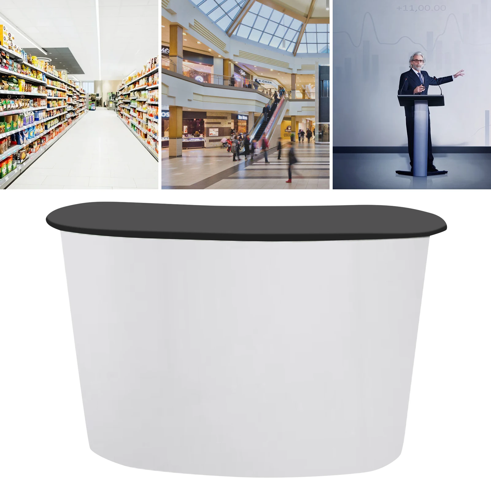 

51" Portable Trade Show Display Counter, Pop Up Podium Table for Conference