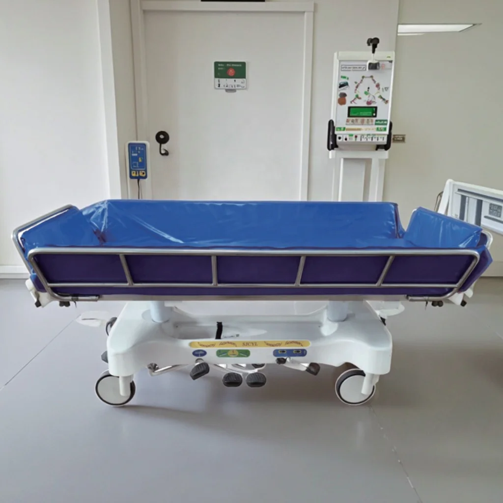 Hospital School Use Modern Foldable Adjustable Durable Metal Transfer Bed Drainage-Focused Dual Bathing