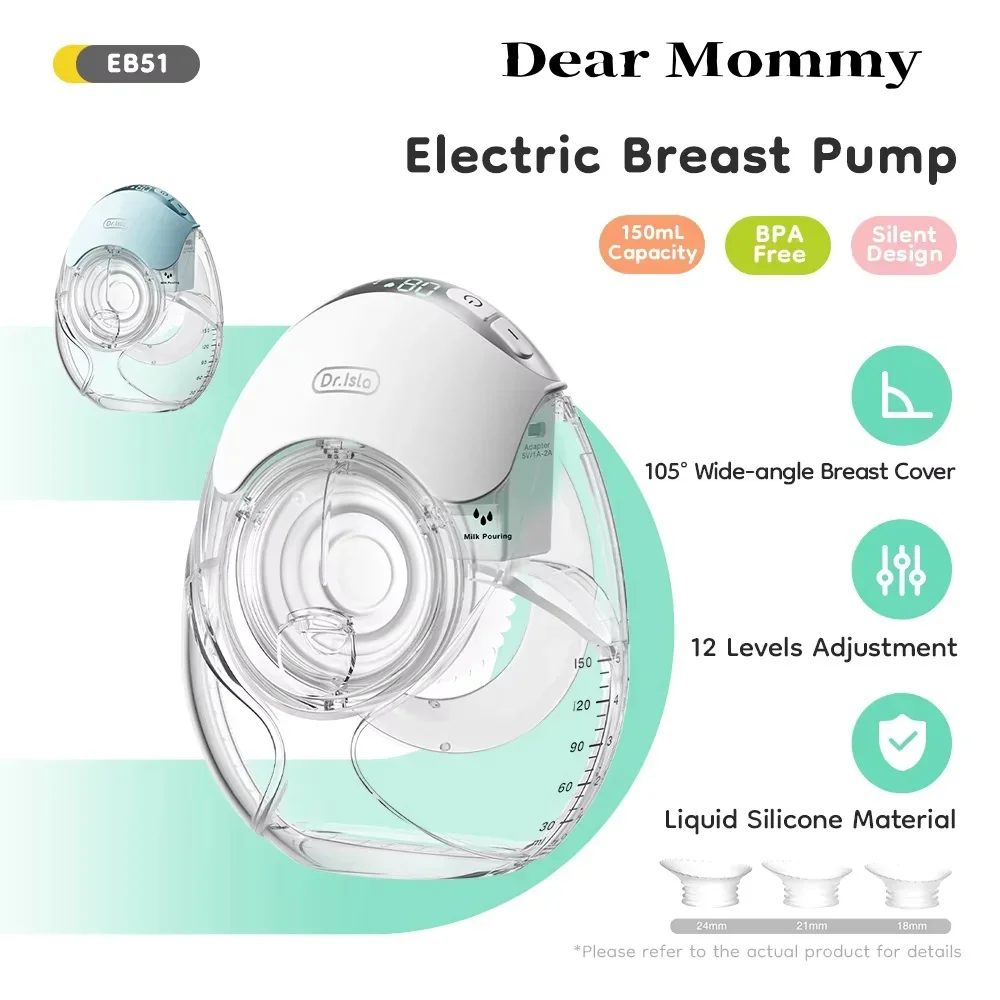 

2025 НОВЫЙ портативный электрический молокоотсос, ультратонкий, 3 режима, 12 уровней всасывания, низкий уровень шума, с фланцем 18/21/24 мм, БЕСПЛАТНО BPA