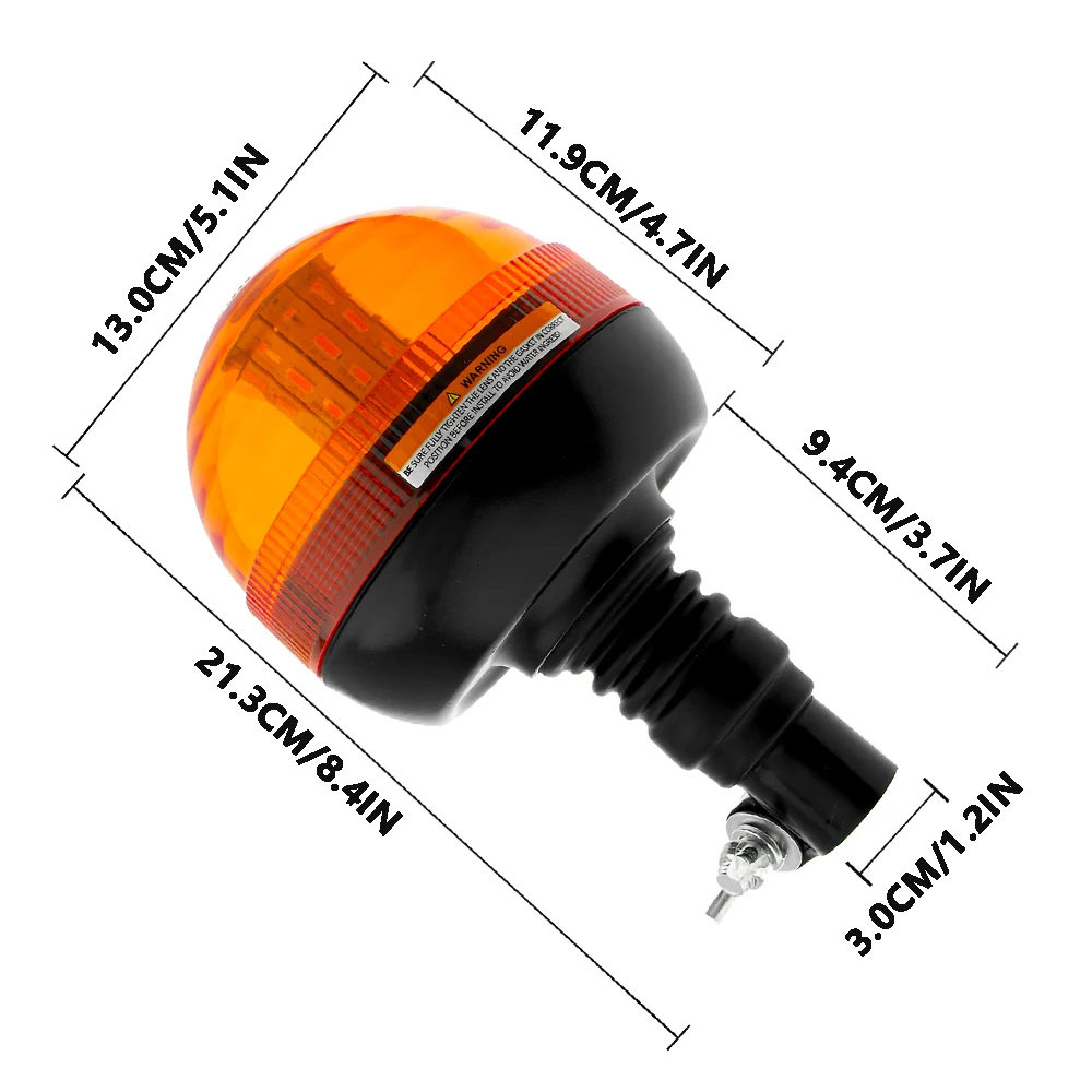 1pcs 12V LED Car Amber Beacon Light Rotating Beacon Rotary Truck Tractor Warning Flashing Emergency Strobe Signal Lamp Universal