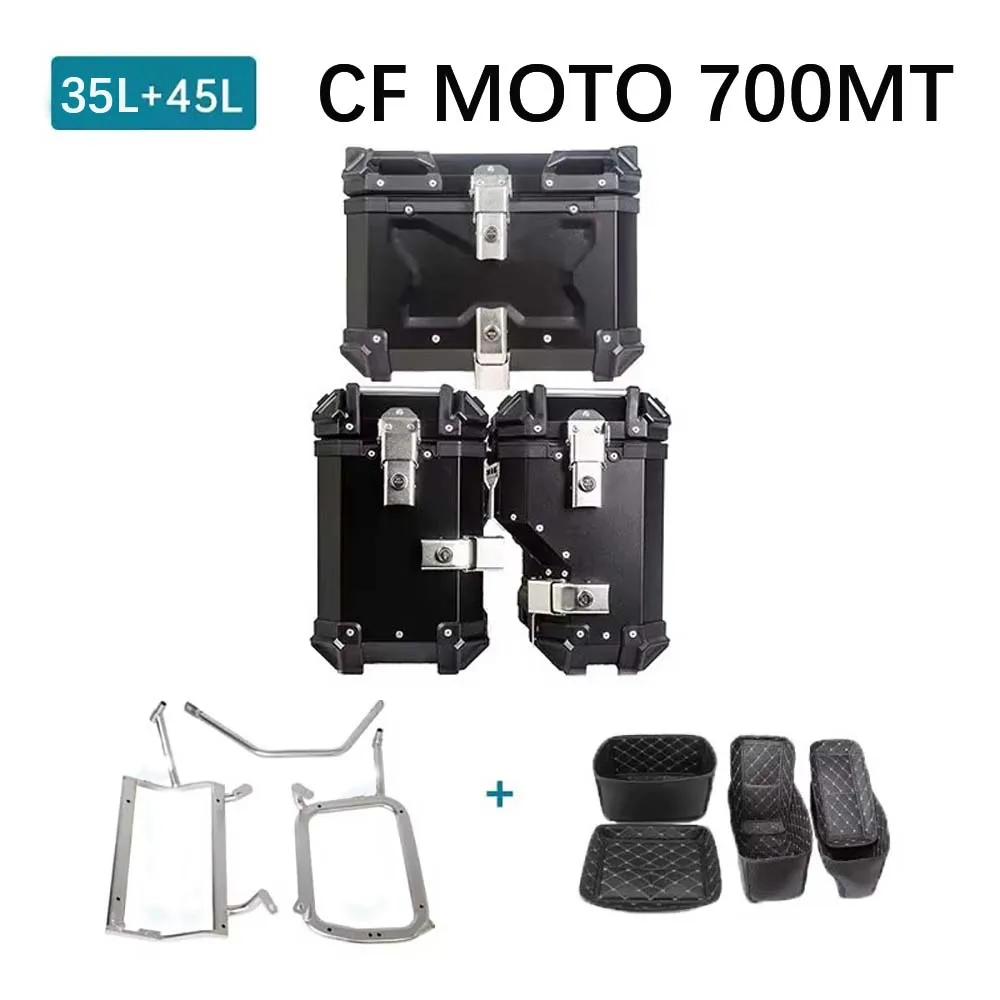 35L 45L motorfiets geschikt voor CFMOTO 700MT drie box accessoires, zijframe opbergdoos, kofferbak, zijbox, aluminium