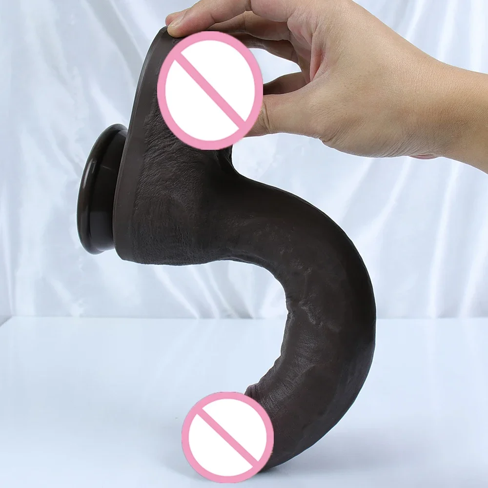 Five Sizes Realistic Dildo Huge Penis Coffee Phallus Long Soft Silicone Suction Cup Anal Sex Toys For Women Vagina Masturbator