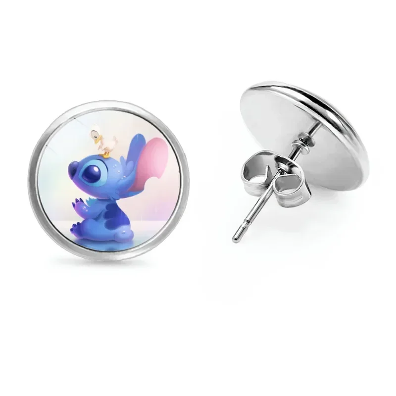 2024 Stitch Earrings for Girls Anime Cartoon Disney Accessories Metal Earrings Delicate Fashion Jewelry for Women Christmas Gift