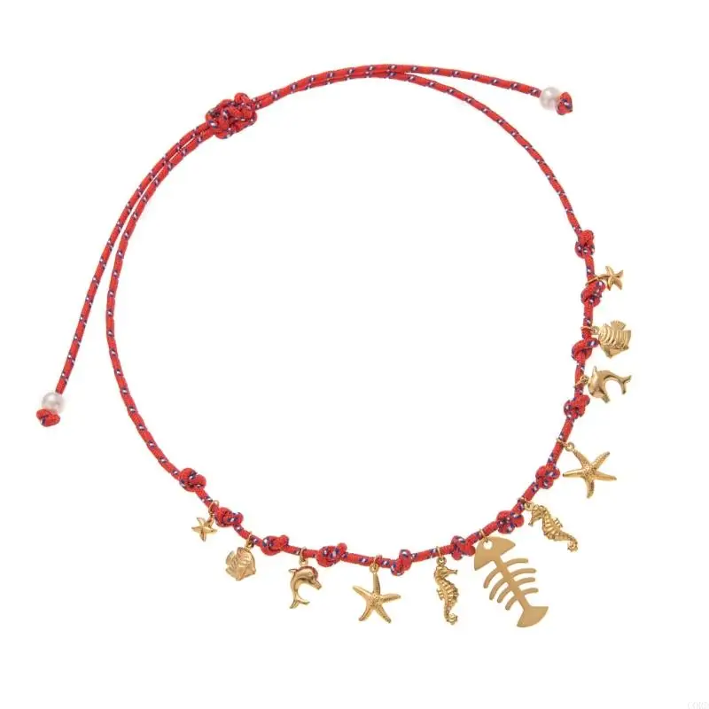 CORD Smooth Marine Changed Untarnished Necklace Modifiable Length Thin Building For Flexible Arranging