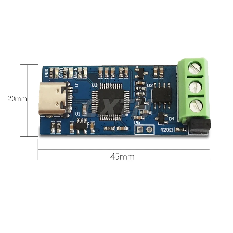 Imagem -02 - Módulo Usb tipo c 5v para Can Suporta Versão V2.0 do Analisador de Ônibus Can-fd