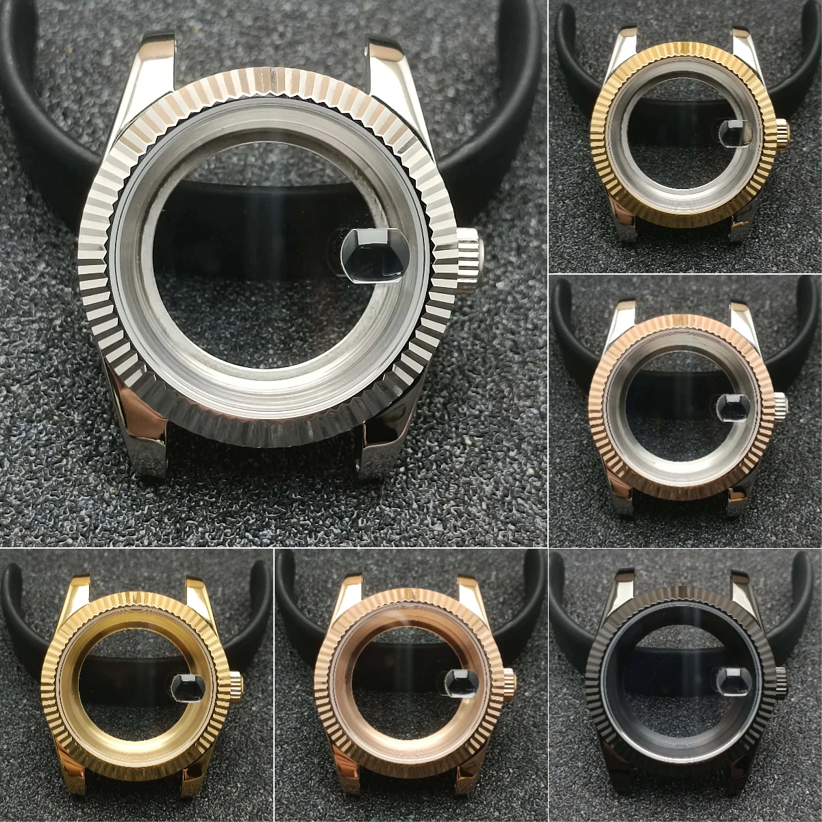 

NH35 41mm Men's Watch Case ivery/Black Stainless Steel Sapphire Glass Fit NH34 NH 35 NH36 Movement 20mm Strap Watch box