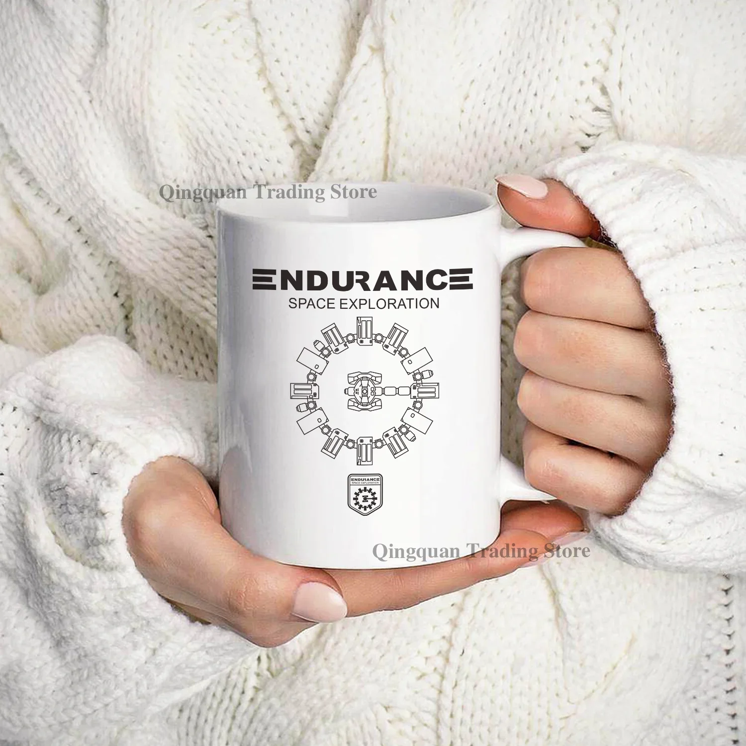 التحمل الفضاء استكشاف بين النجوم بالمينا كوب القهوة القدح 11 أوقية السيراميك القهوة الشاي كوب الكاكاو مقبض كوب شرب الشاي