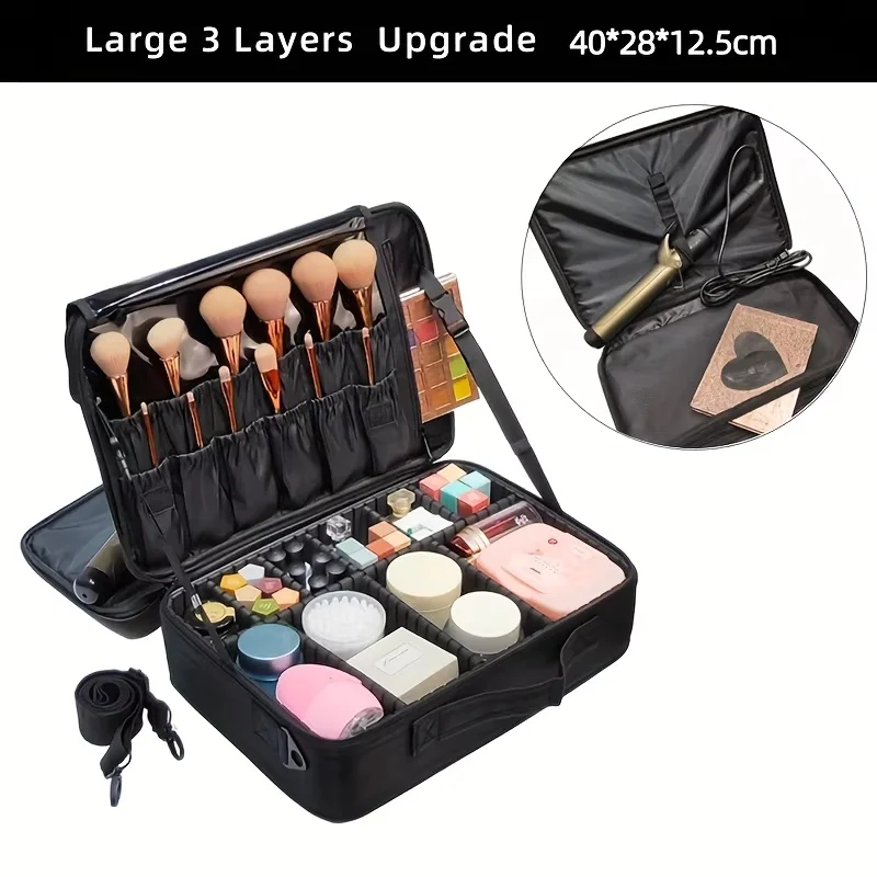 Large Capacity Cosmetic Case Waterproof Manicure Makeup Toolbox,Makeup Bag For Travel New Professional Tool Makeup Case