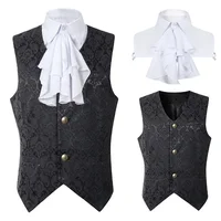 Chaleco Steampunk renacentista para hombre, chaleco gótico de Jacquard, vestido Formal de negocios con una hilera de botones, chaleco para traje 2024