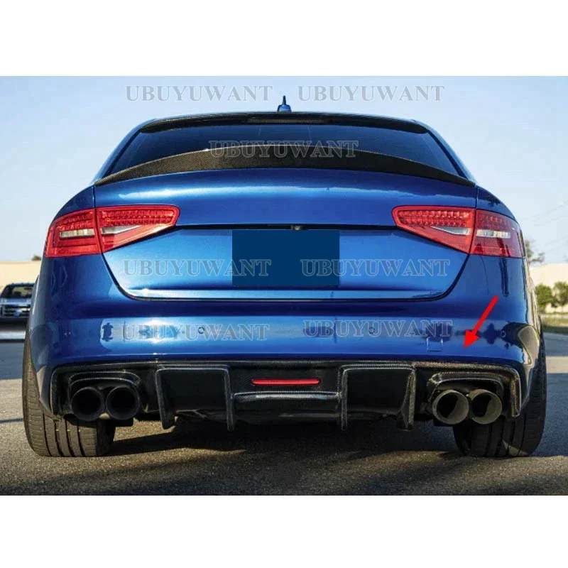 For Audi A4 S4 B8.5 Sedan 4 Pintu 2012-2016 Car Rear Diffuser Bumper Corner Spoiler Splitter Lip Protector Guard Carbon Fiber