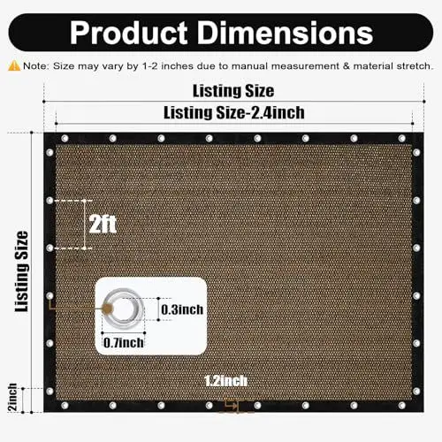 Outdoor Sun Shade Cloth Privacy Net Brown Thickened for Balcony Courtyard Garden Green Plants Sunroom