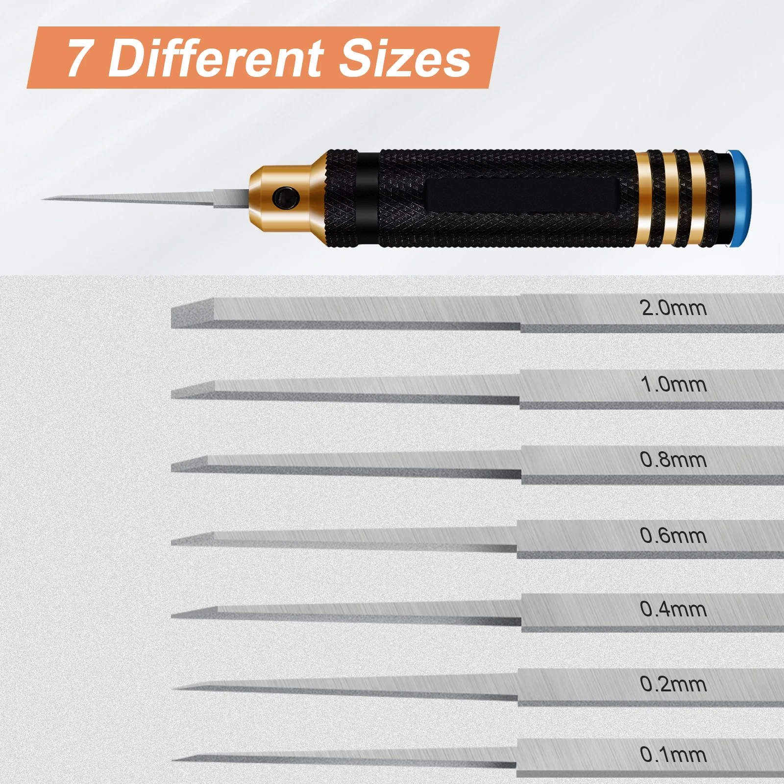 Carved Resin Line Panel, Scribing Line, Hobby, Cutting Tool, Chisel Model With 7 Blades, 0.1-2.0mm For Carving Cutting