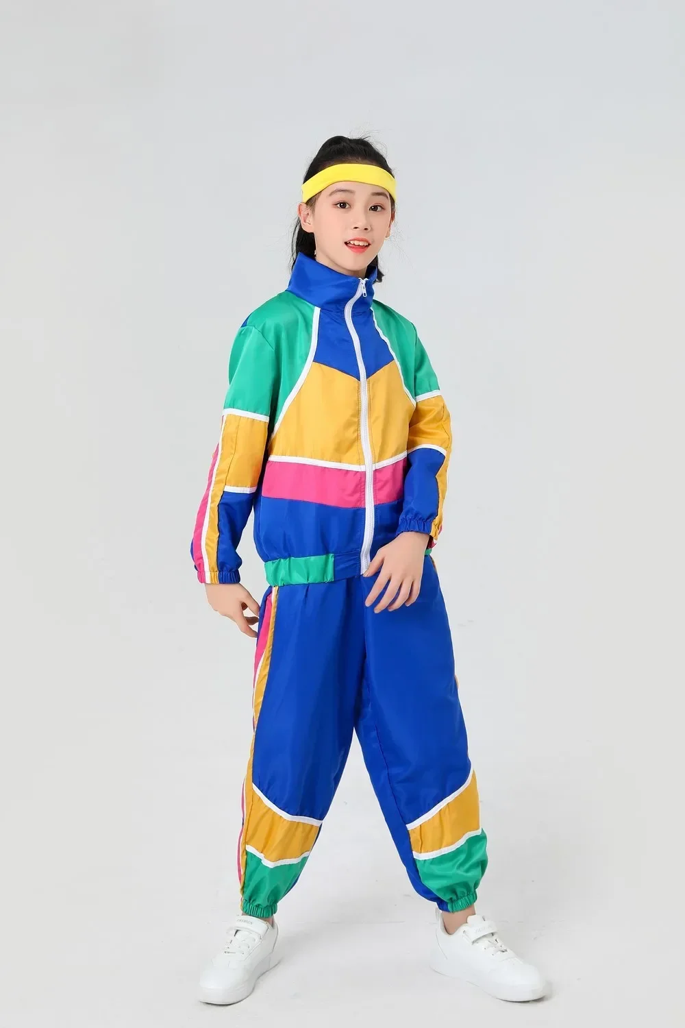 Одежда унисекс для дискотеки для мальчиков и девочек, танцевальный спортивный костюм в стиле хип-хоп с готической курткой и шортами