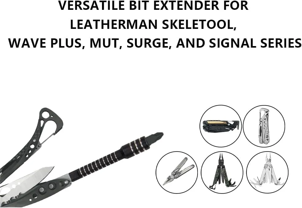 Black Flat End Bit Extender + 2 in 1 Ratchet Wrench for Leatherman Multi-tool Accessories,2 Pack - view 5