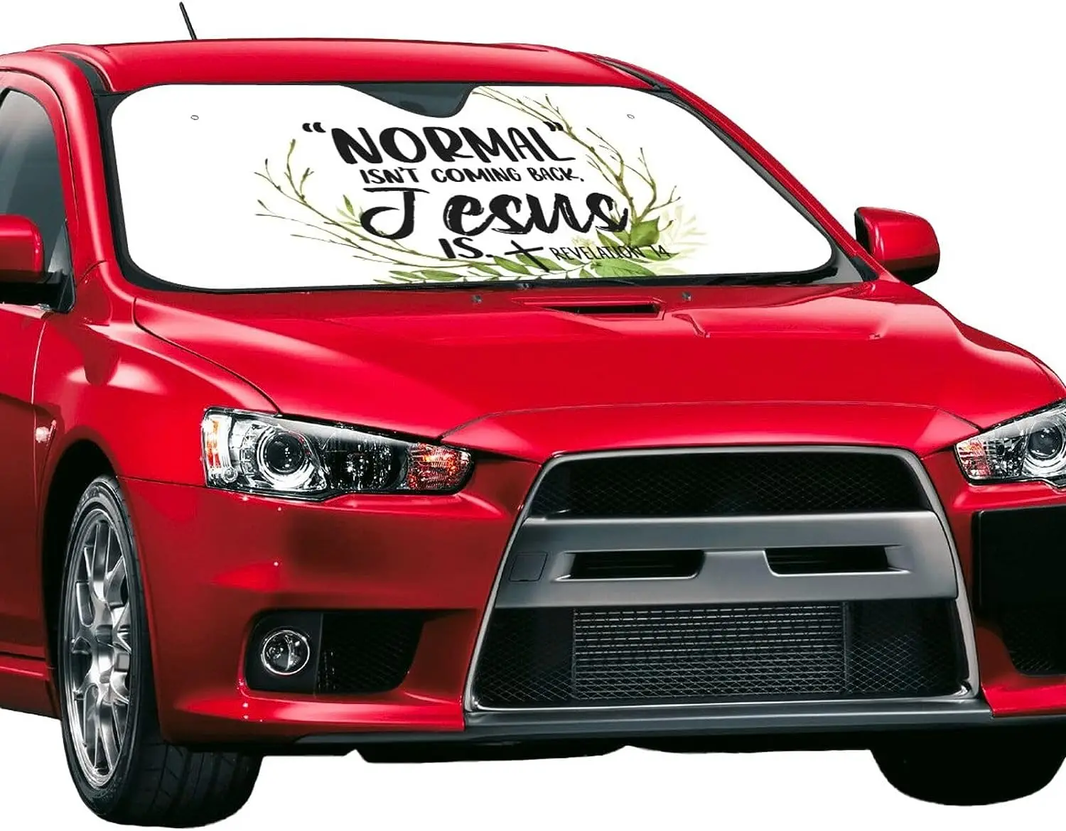 Jesus is Revelation Pattern Windshield Car Sun Shade Front Window Sunshade for Most Sedans SUV Blocks Uv Rays Keep Vehicle Cool