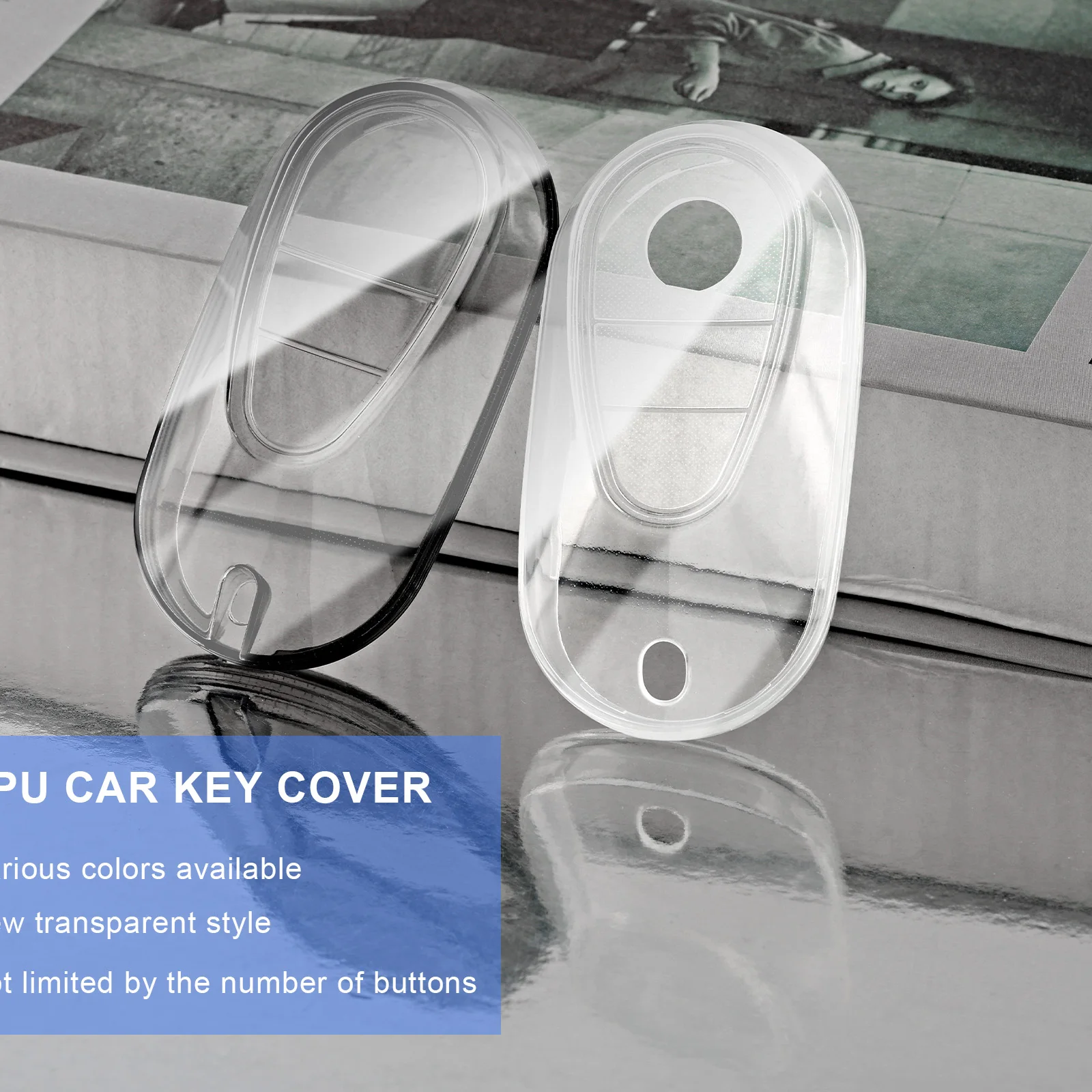 

OFF WE GO Transparent Key Case Cover for Mercedes Benz C S Class W206 W223 S350 C260 C300 S400 S450 S500 Key Shell Protector