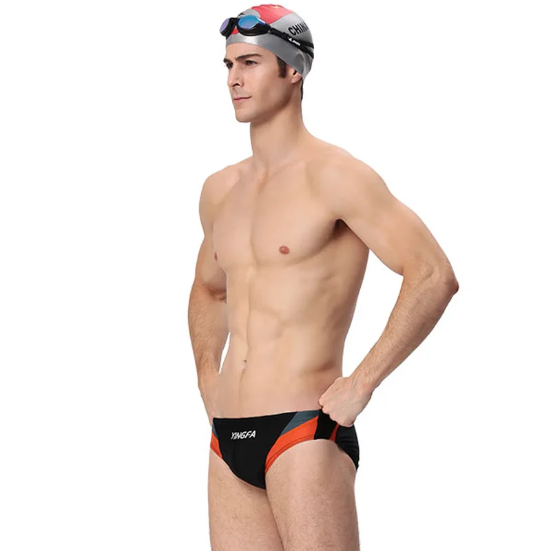 YINGFA Swimwear Men Boys Low Waist  Swim Briefs Competitive Swimming Suit Triangle Racing Swimsuits