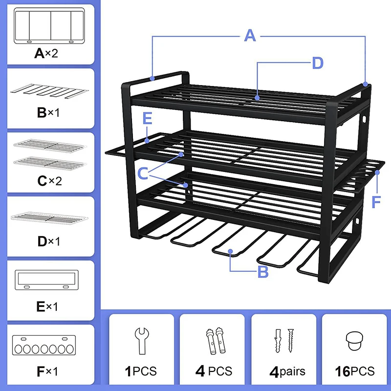 Wall Mounted Organizer Hardware Power Tool Rack Wall Mounted Tool Organizer Tool Storage Rack