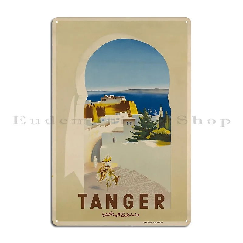 Tanger Vintage Travel Poster Metal Sign Paintingpersonalized Cinema Wall Decor Cave Tin Sign Poster