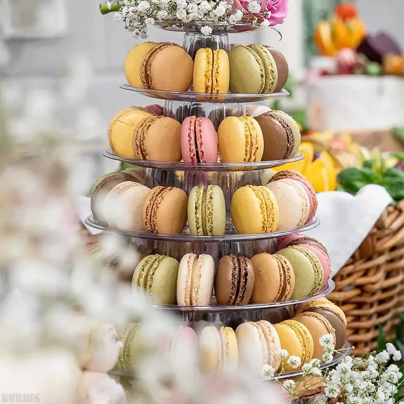 4/5/6/10 Tiers Macaron Display Stand Cupcake Tower Rack Cupcake Stand Cake Stand PVC Tray Wedding Birthday Cake Decorating Tools