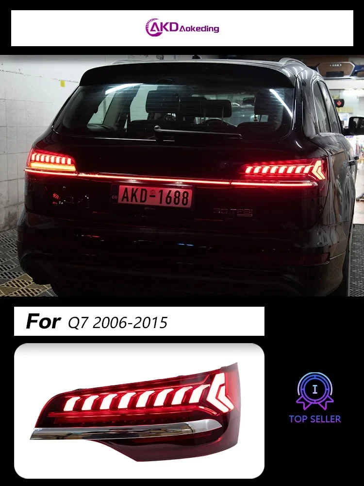 

for Audi Q7 through the tail light assembly old and LED water steering horse racing welcome daytime running light brake light