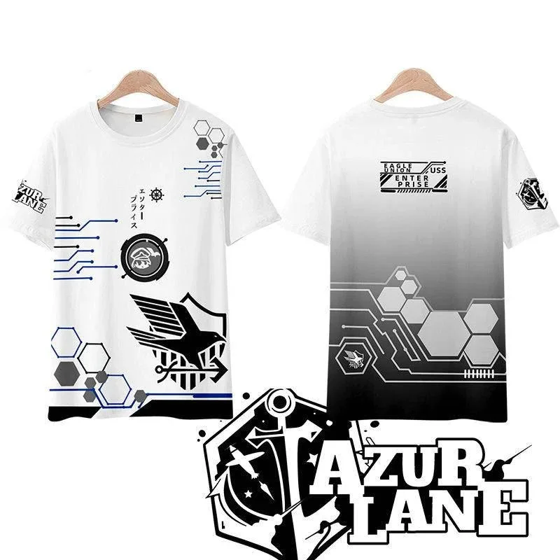 

Game azur lane 3d shirt cosplay fashion summer men women t shirts tops the neck short sleeve sport t-shirts shirt streetwear