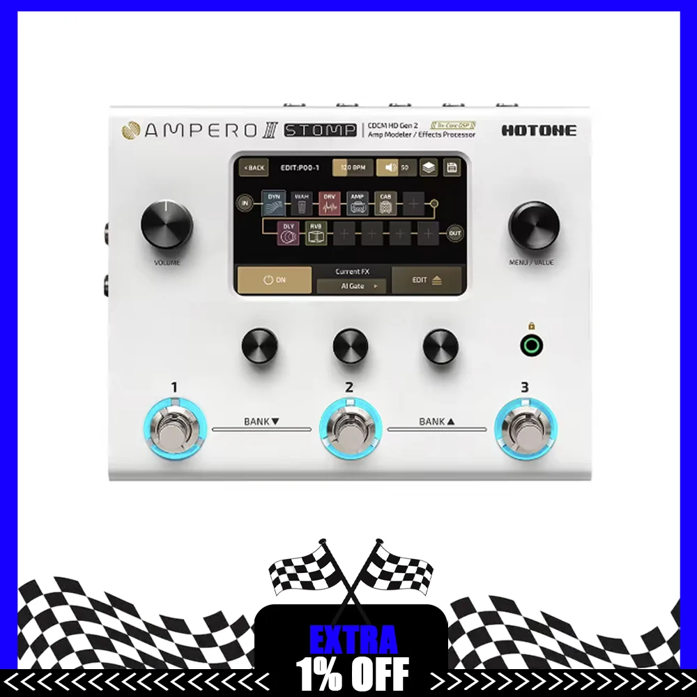 

HOTONE Ampero II Stomp Multi-Effects Pedal MP-300 Fortable For Guitarists Gifts