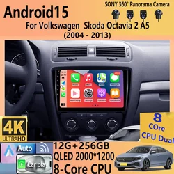 Android 15 For Volkswagen  Skoda Octavia 2 A5 2004-2013 Multimedia Head Unit Car Player GPS Auto Radio Navigation DVD BT WIFI+4