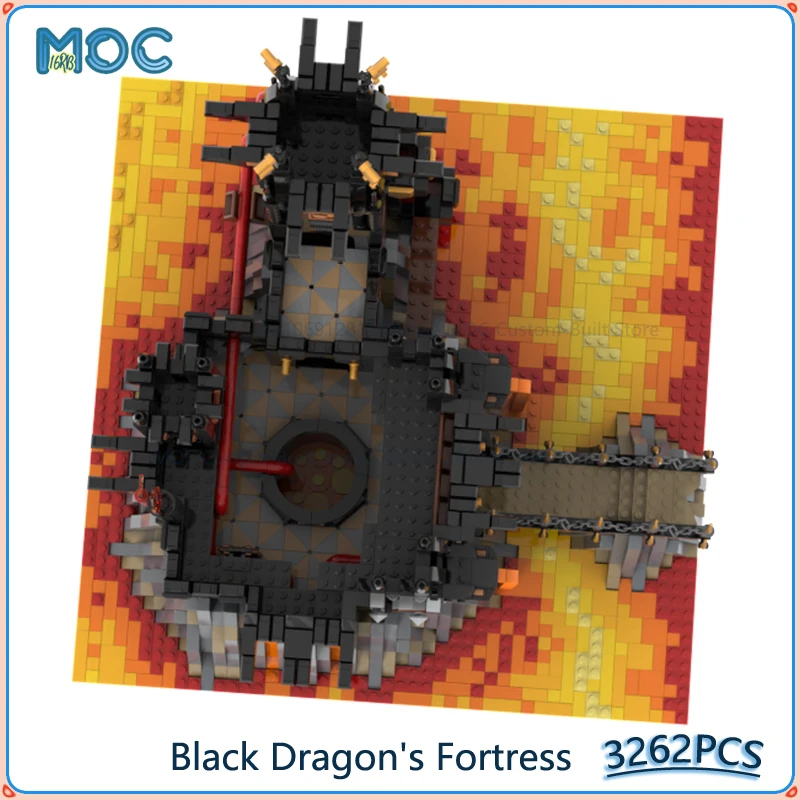 黒龍の要塞 悪の城モデル MOC ビルディングブロック DIY 組み立てレンガコレクションディスプレイ クリスマスおもちゃギフト 3262 個