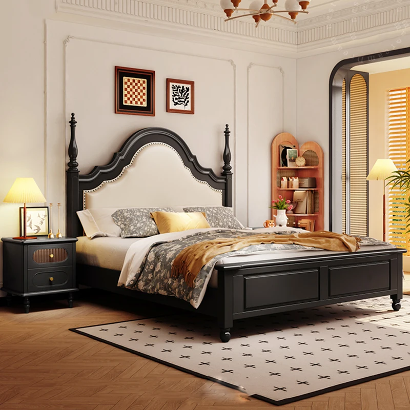 

Queen Wood Luxury Bed Double Storage Black Italian White Princesse Adults Bed Hotel Modern Drawers Camas De Dormitorio Furniture