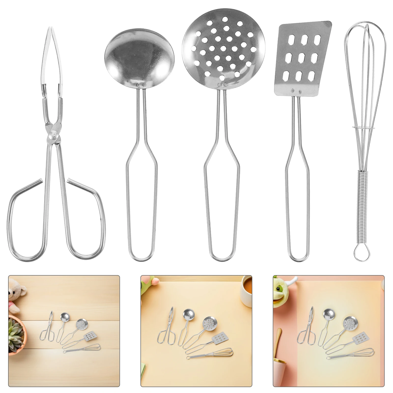 Giocattoli da cucina per bambini Set da gioco per bambini Accessori Strumento Strumenti in metallo Mini utensili da cucina