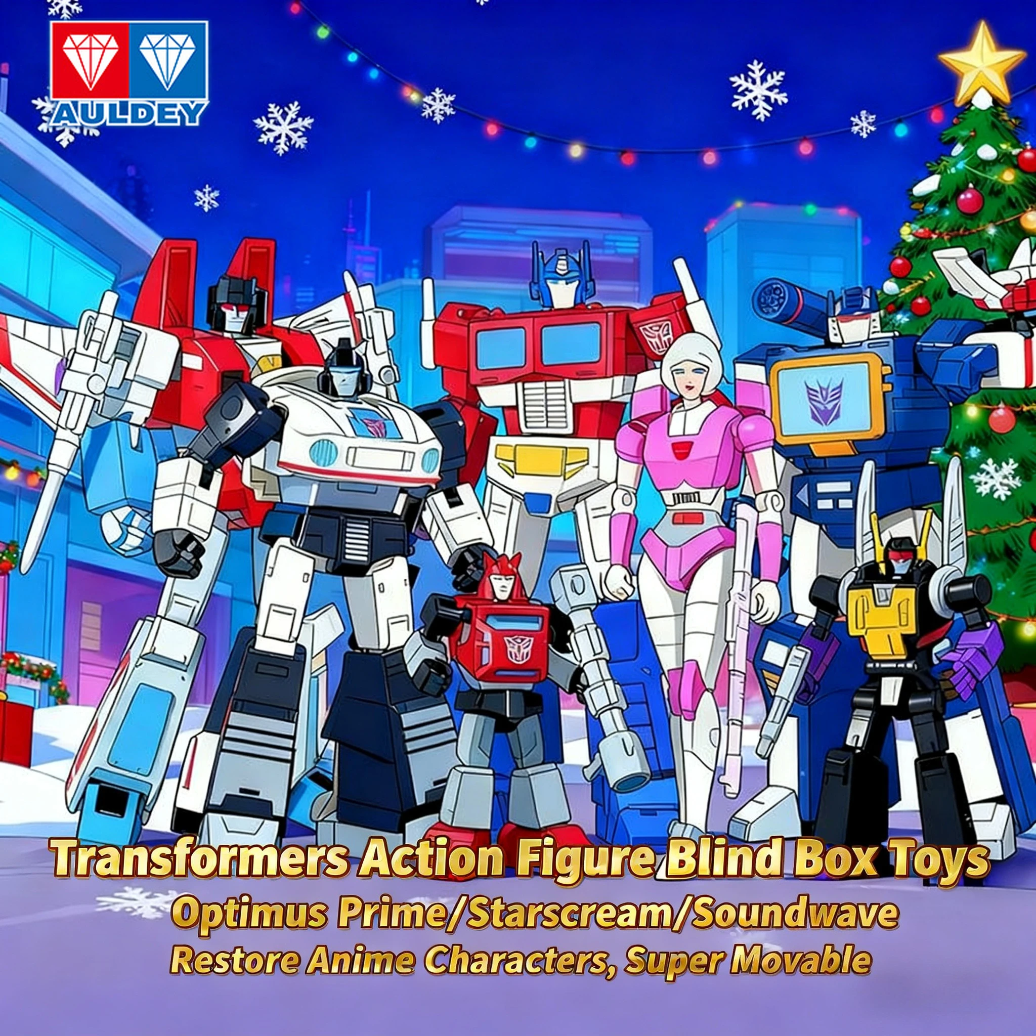 AULEDY Official Transformers Action Figure, Optimus Prime/Megatron Blind Box, Collectible Poseable Model, Movable Joints Design