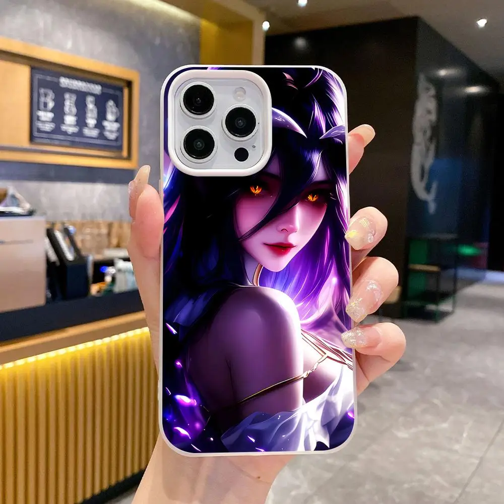 

Защитный двухслойный белый чехол Overlord Albedo Jelly для iPhone 17 16 15 14 13 12 11 Air Pro Max Plus