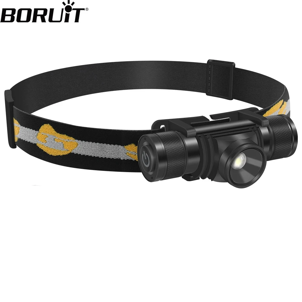 BORUIT D20 Zoomable Mini Headlamp 1000LM LED Headlight USB C Charger 18650 Battery Head Torch Camping Hunting Outdoor Flashlight