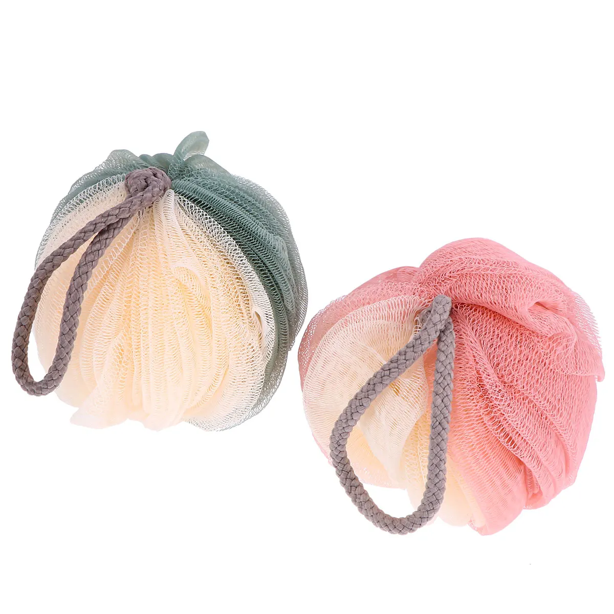 

2Pcs Bath Eco Friendly Shower Puff Bathing Accessories Body Skin Cleanser Mesh Scrubber Foaming Bath Pouf