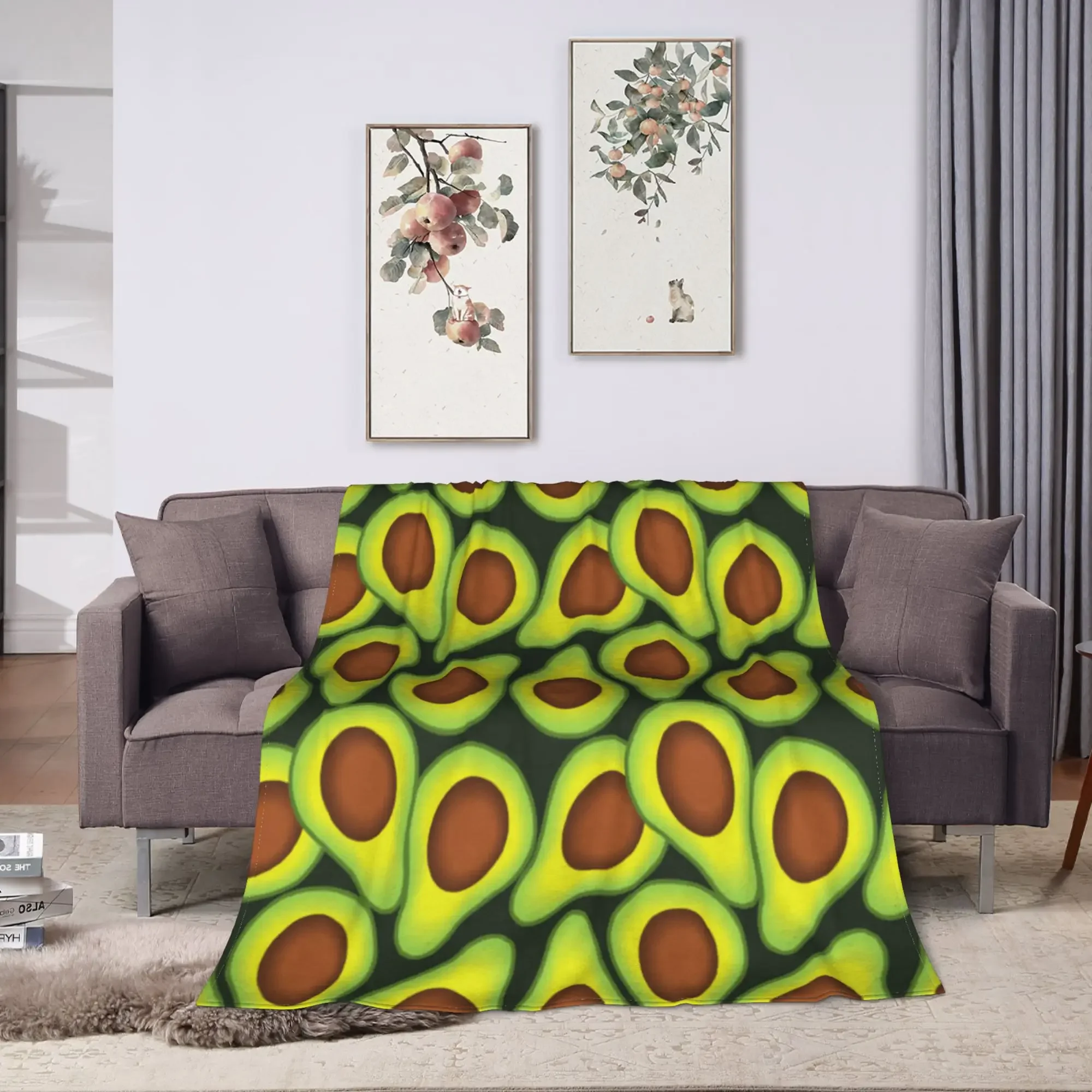 Cute Fruit Vegetable Flannel Blankets Winter Soft Durable Throw Blanket for Girls Boys Living Room Bedspread Sofa Bed Cover