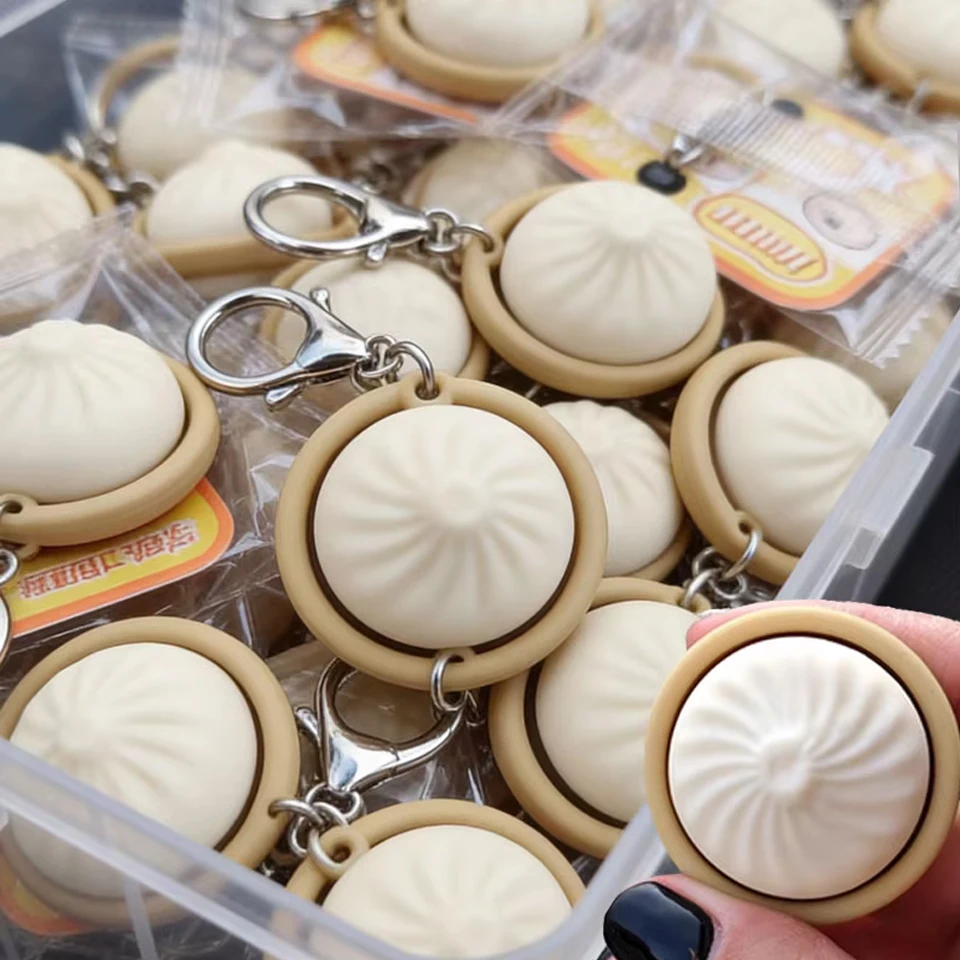 ZAKOL Mini Steamed Bun Stress Relief Soft and Slow Rebound Kneading Kneading Decompression Bun Clicker Keychain Gifts