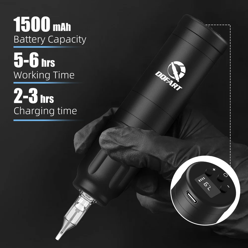 DQFART Wireless Tattoo Machine Pen Poseidon T1/T1Pro Special Offer High-quality Safe Professional Body Art Designs Beginner