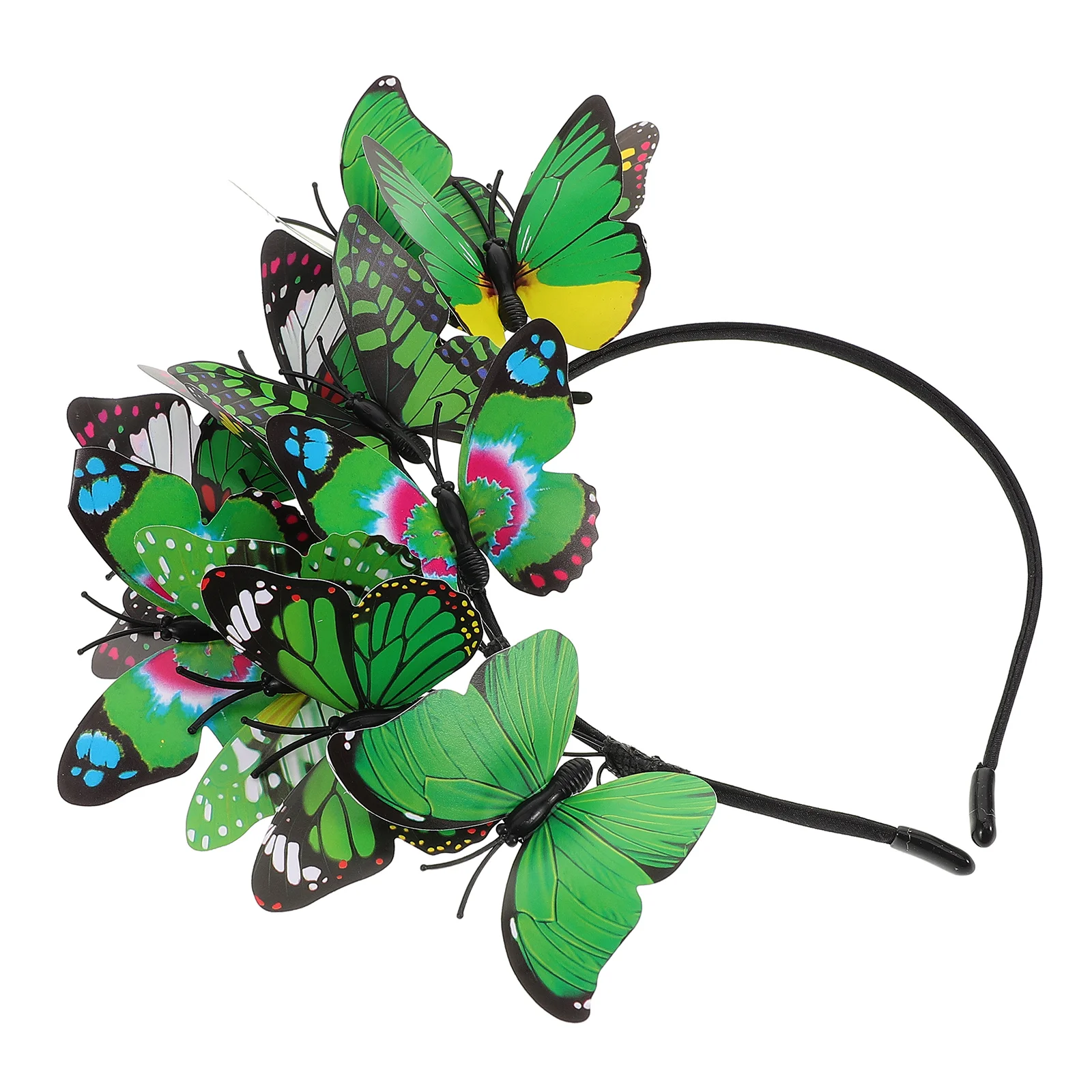 

Bride Hair Accessory Lifelike Greenery Wedding Headpiece Tea Party Festival Fascinator Monarch Butterfly Bridal