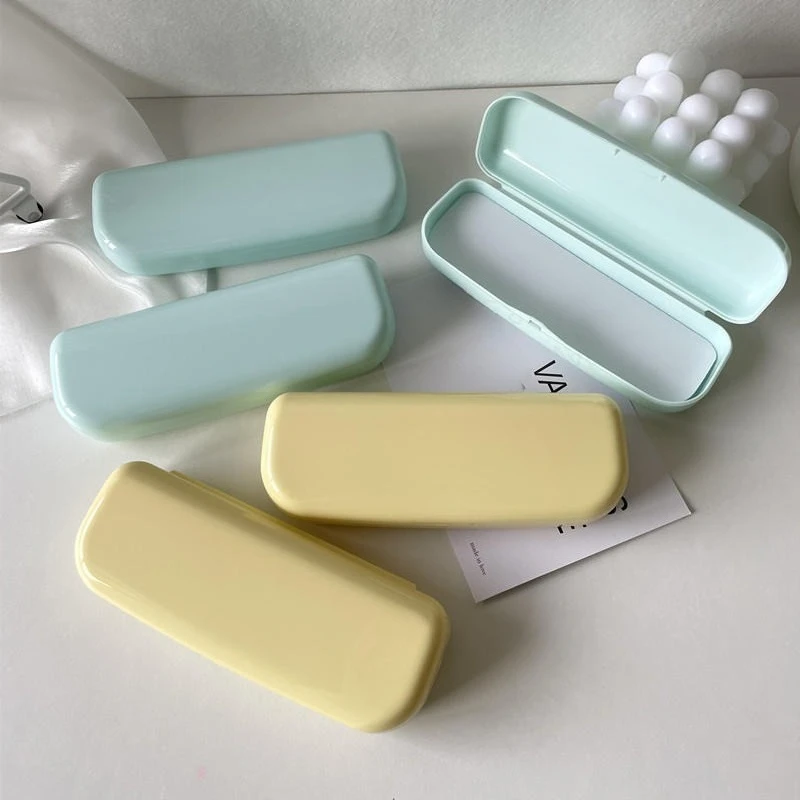 Candy Color Simple Eyeglasses Case Portable Fresh Box Hard Glasses Storage Box Cute Aesthetic Eyewear Protector
