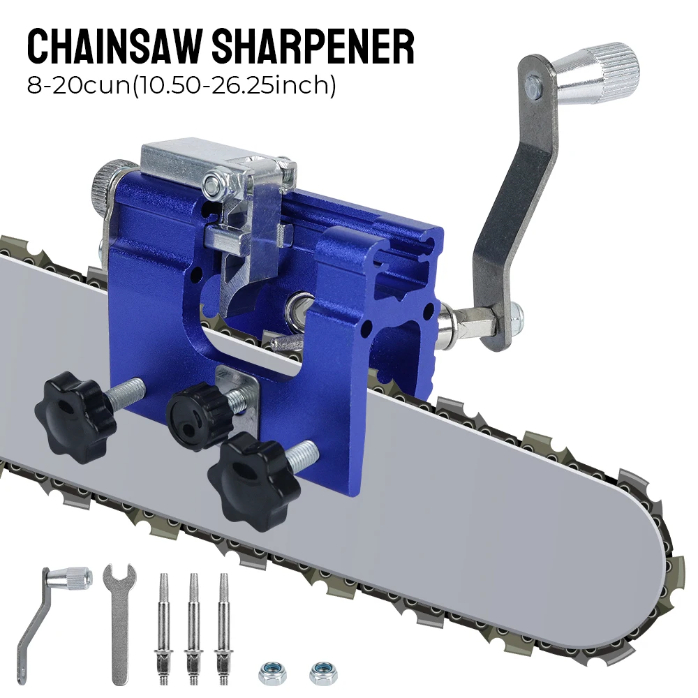 

Woodworking Chainsaw Sharpener With 3 Grinding Rod Hand-operated Electric Saws Repair Tools Sharpening